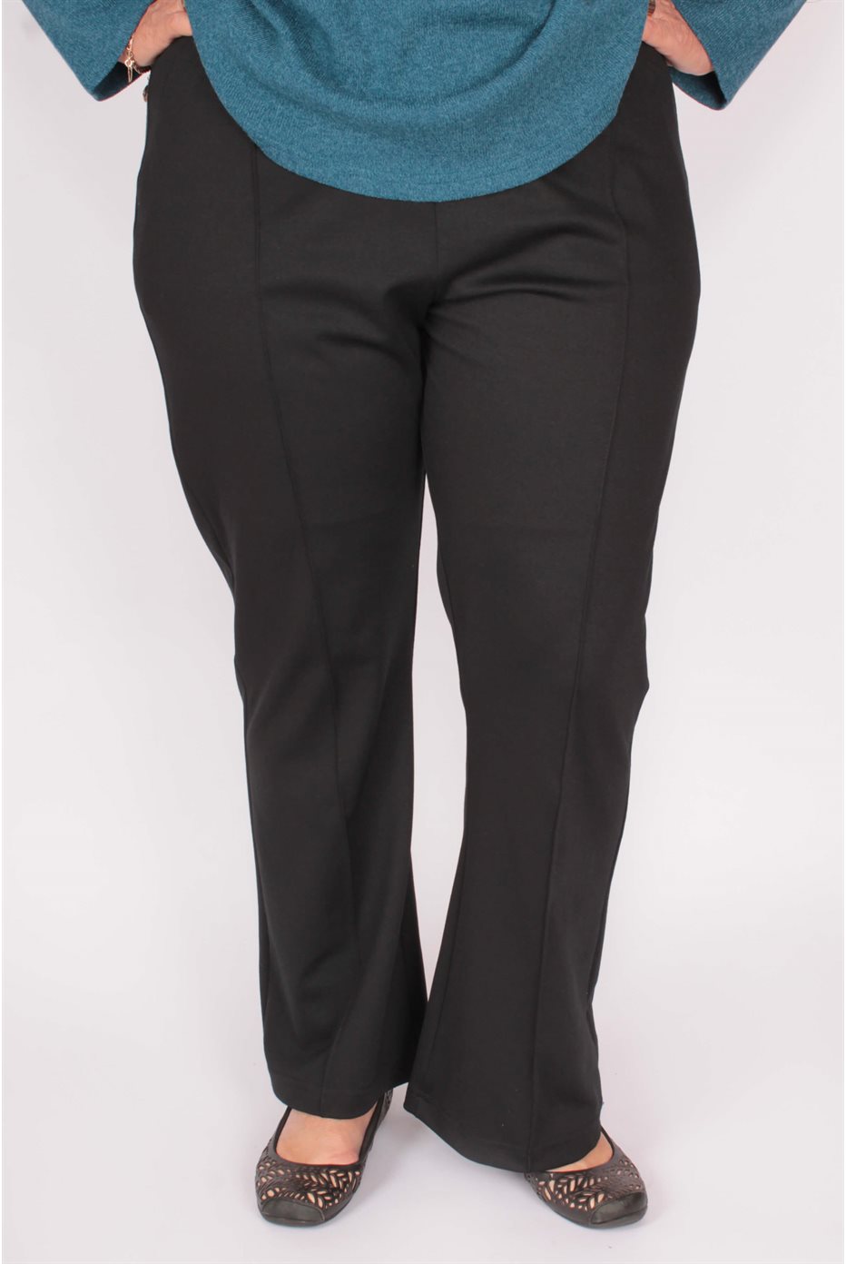 Black Slim Fit Pull On Trousers